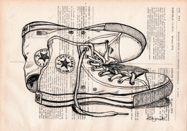 Tableau sur vieux livre "Converses"