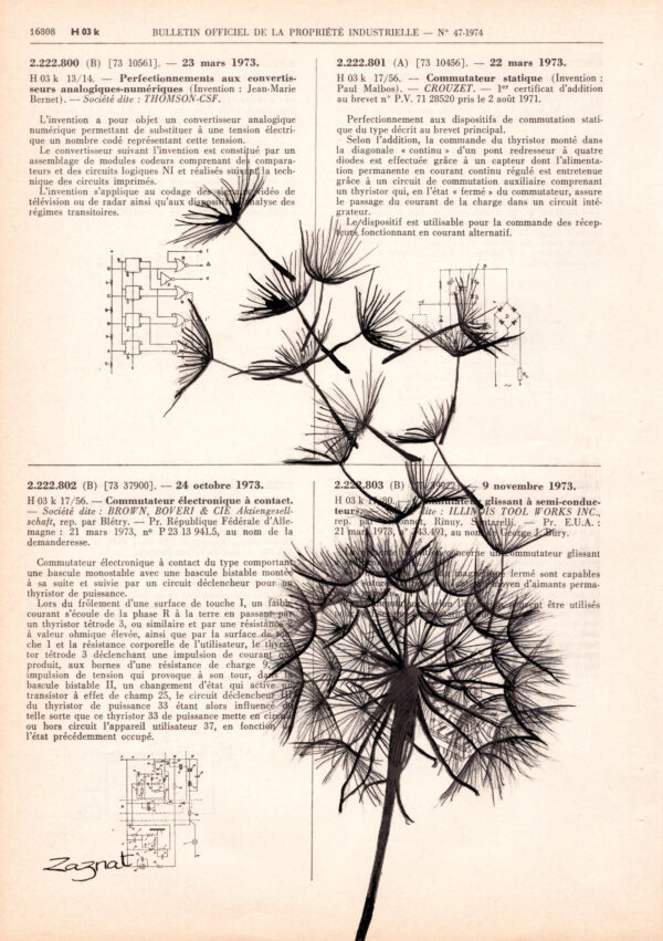 Tableau sur vieux livre - Dandelion
