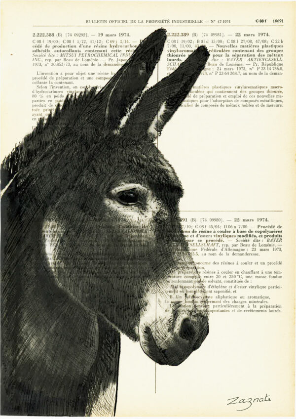 Tableau sur vieux livre - Anne