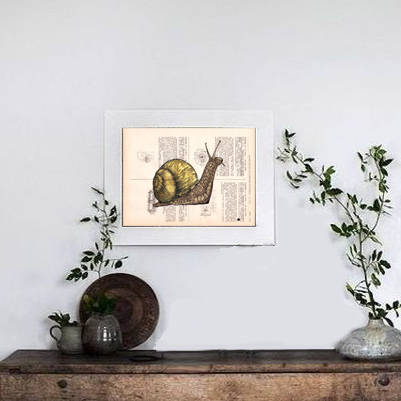 Tableau sur page de livre - Escargot