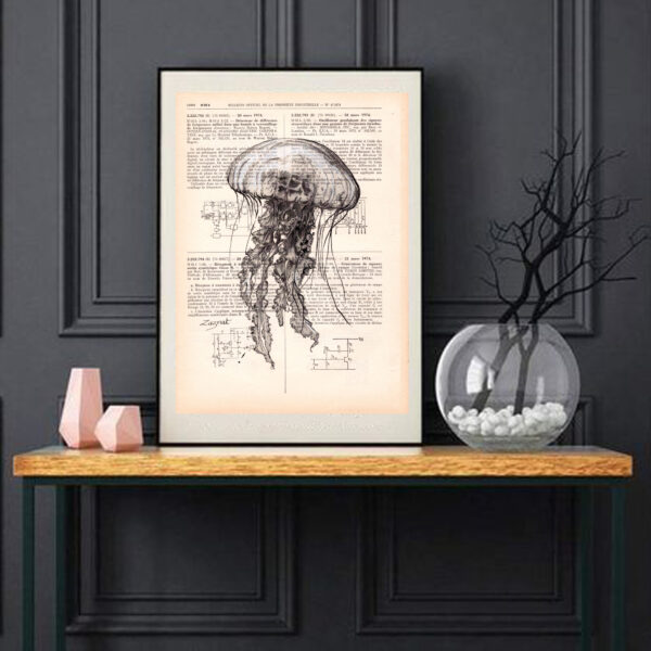 Tableau sur page de livre - Meduse