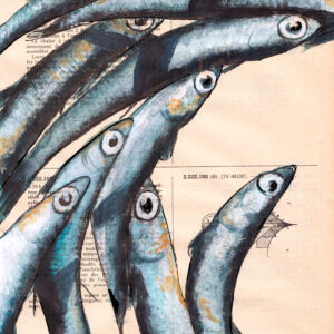 sardines Tableau sur page de livre - Sardines
